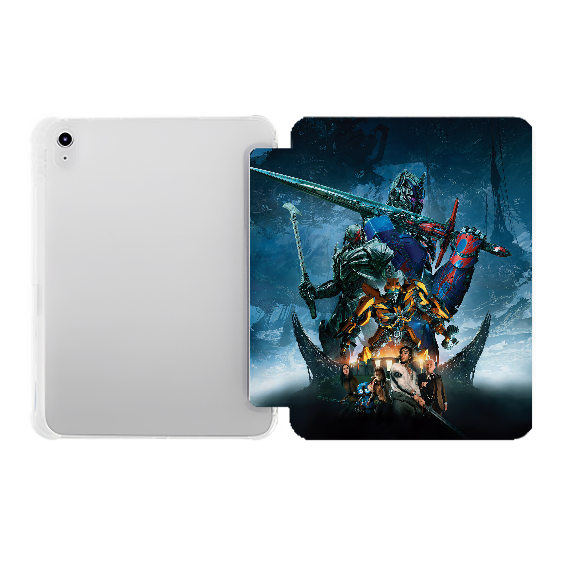 （画像用） Transformers トランスフォーマー IPad ケース ペン収納付き 三つ折りスタンド PUレザー×シリコン 対応機種9.5/10.5/10.9インチ